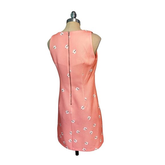 Julian Taylor Pink Flamingo Print Sleeveless Shift Dress V-Neck Back Zip SZ 8 fi - Picture 4 of 6